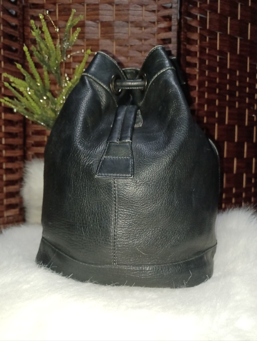 Vintage Black Wilsons Leather Backpack